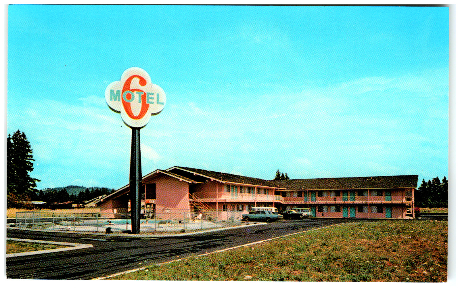 Postcard Vintage Motel 6 Lower Boones Ferry Rd Portland, OR