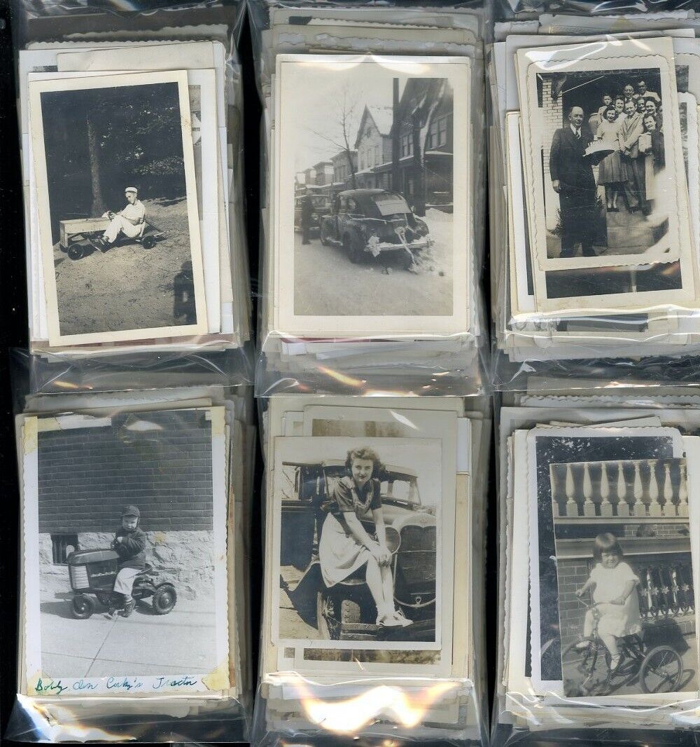 Lot of 100 RANDOM VINTAGE OLD PHOTO SNAPSHOTS All Original Mostly B & W or Sepia