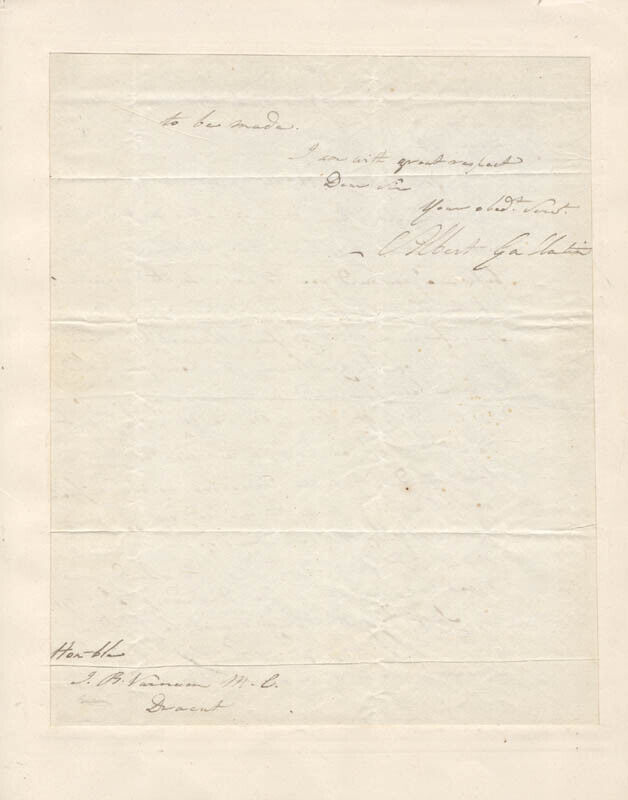 ALBERT GALLATIN - AUTOGRAPH LETTER SIGNED 08/21/1806