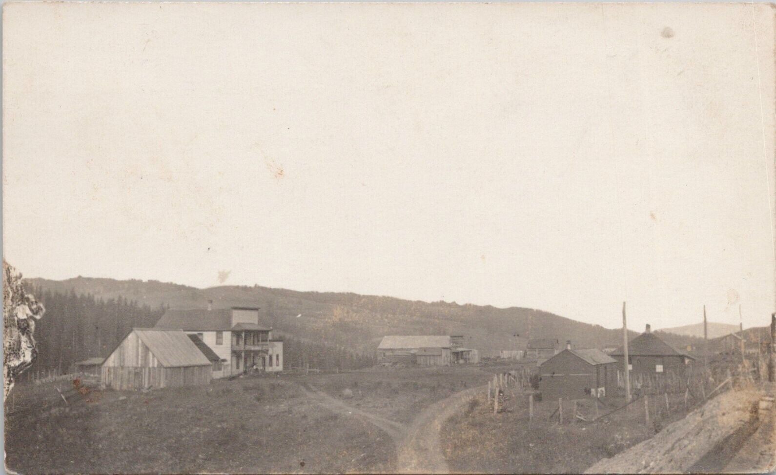 RPPC Stayton Oregon - Panoramic Town View on Main Street - 1914
