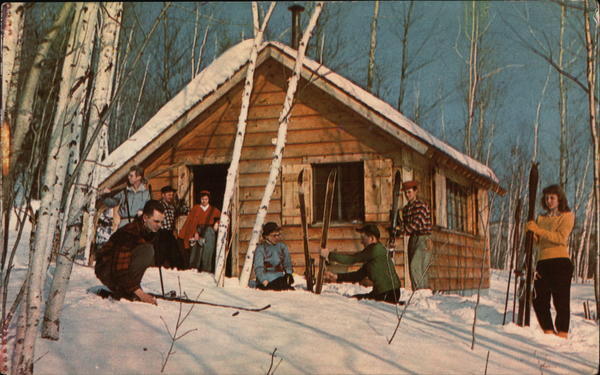 1952 Skiing Fun in Michigan Michigan Tourist Council The Hiawatha Card Co.