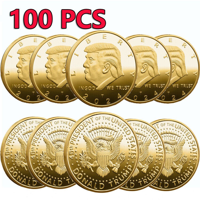 100PCS 2024 Donald Trump Commemorative Coin Challenge Coin US Liberty Great
