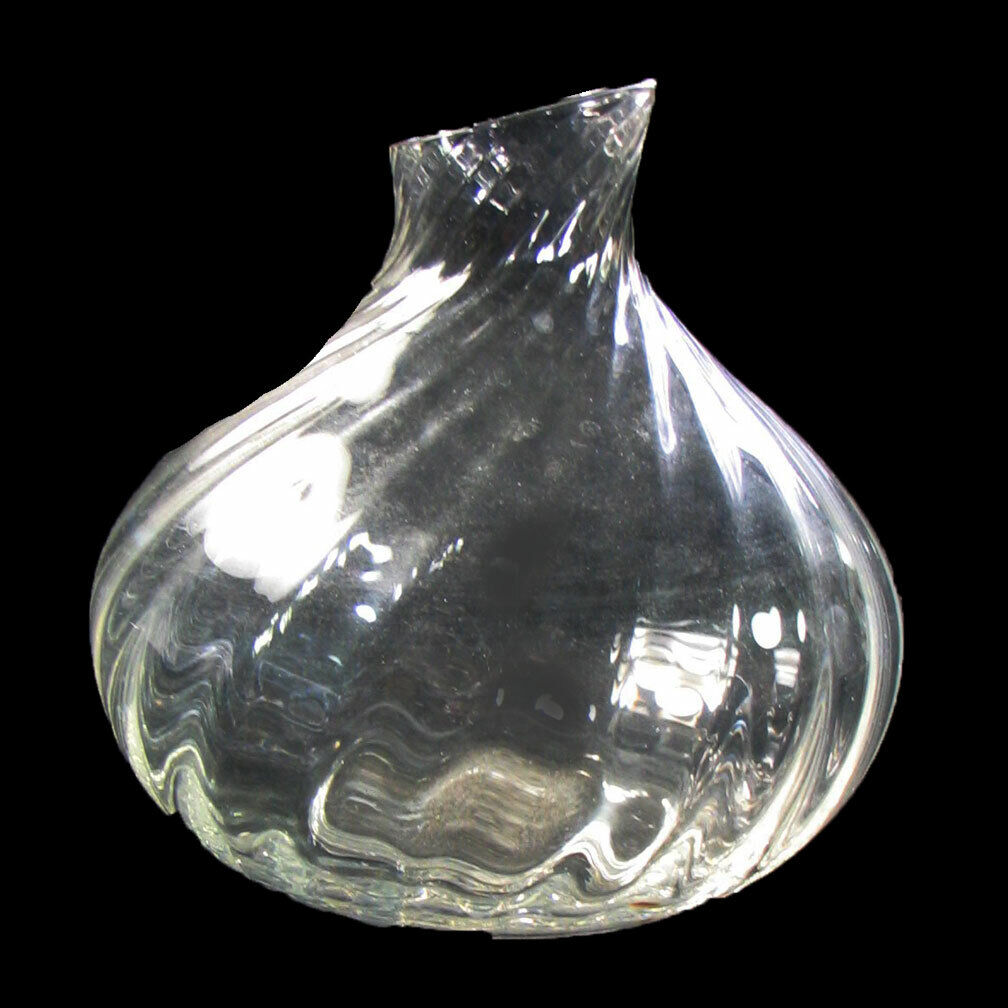 SEA of Sweden Handmade Scandinavian Glass Vase Diagonal Swirl Design, 6.5\