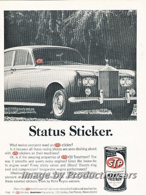 1966 Rolls Royce STP Motor Oil Original Advertisement Print Art Car Ad J726