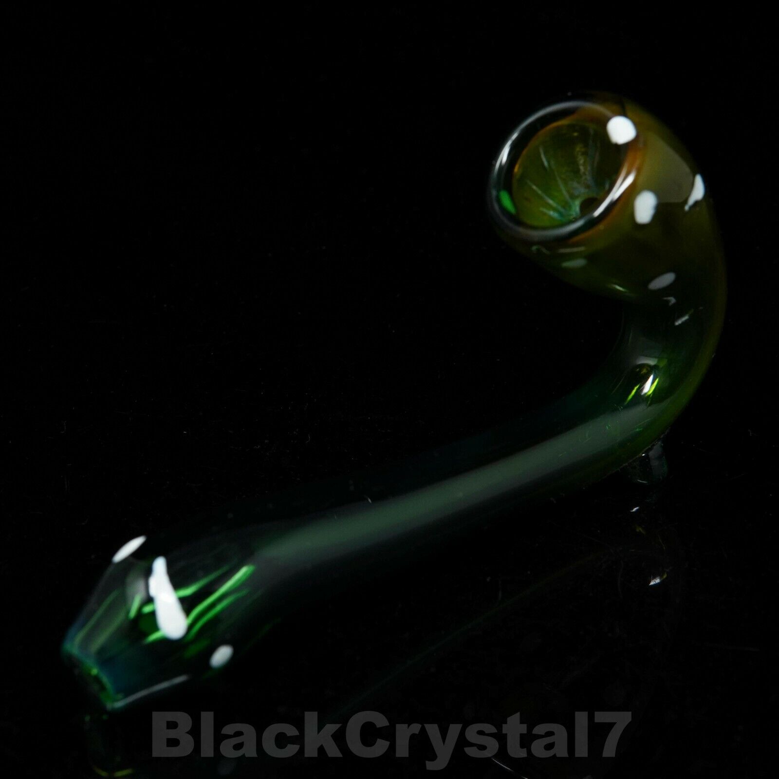 5 inch Handmade Curvy Green Sherlock Tobacco Smoking Bowl Glass Pipes - US