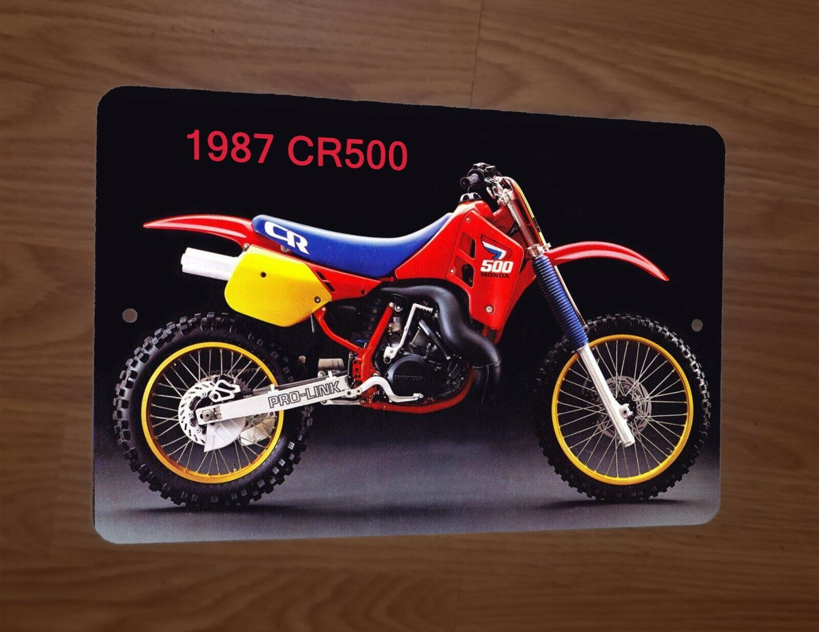 1987 Honda CR500 Motocross Motorcycle Dirt Bike Photo 8x12 Metal Wall Sign