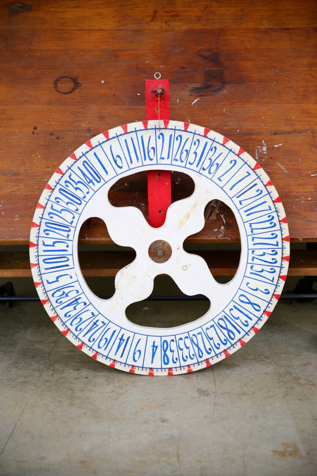 Vintage Carnival Gambling Gaming Wheel of Chance wood antique game circus mount