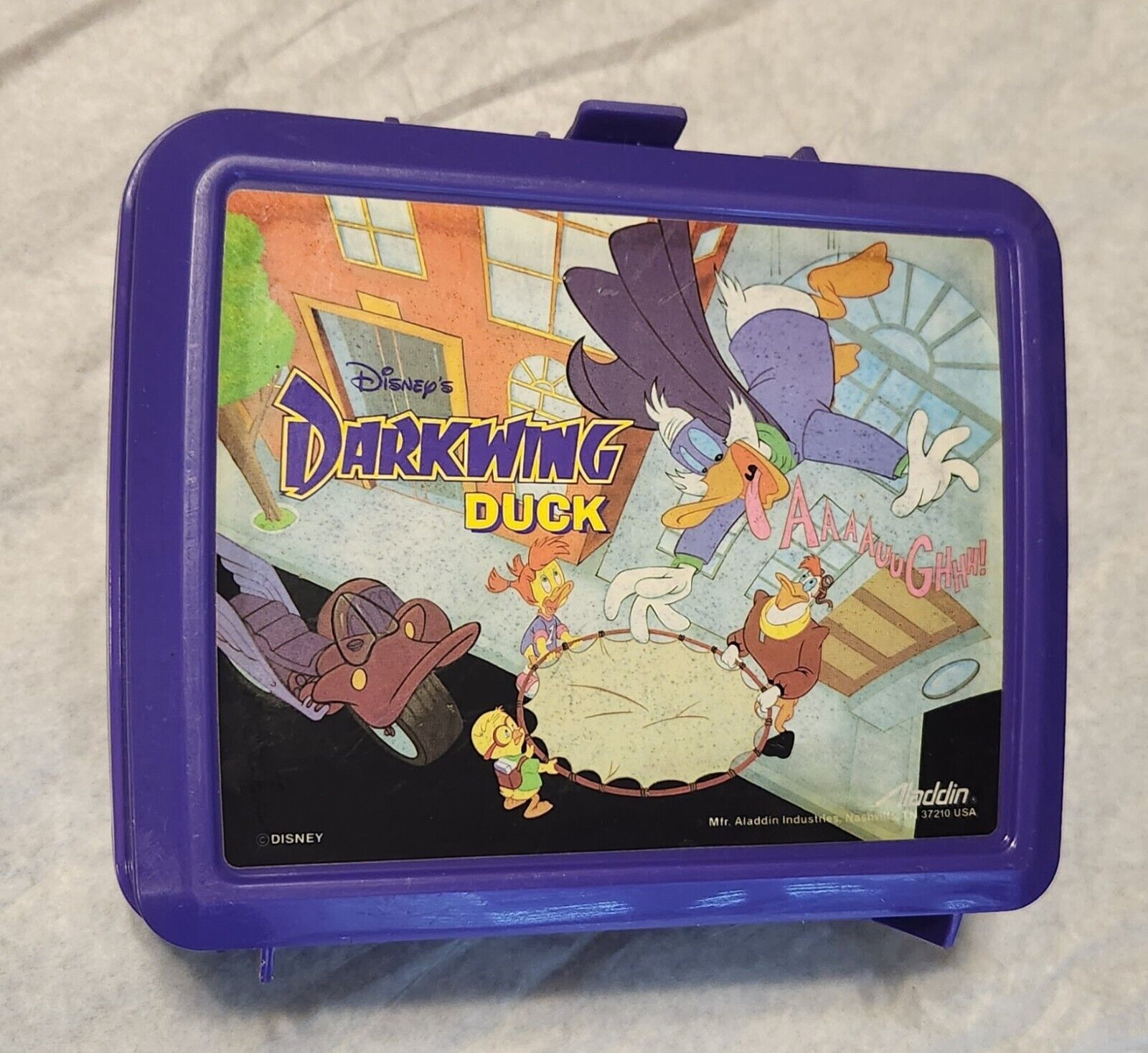 RARE 1991 Disney Darkwing Duck Aladdin Lunchbox Complete W/ Thermos