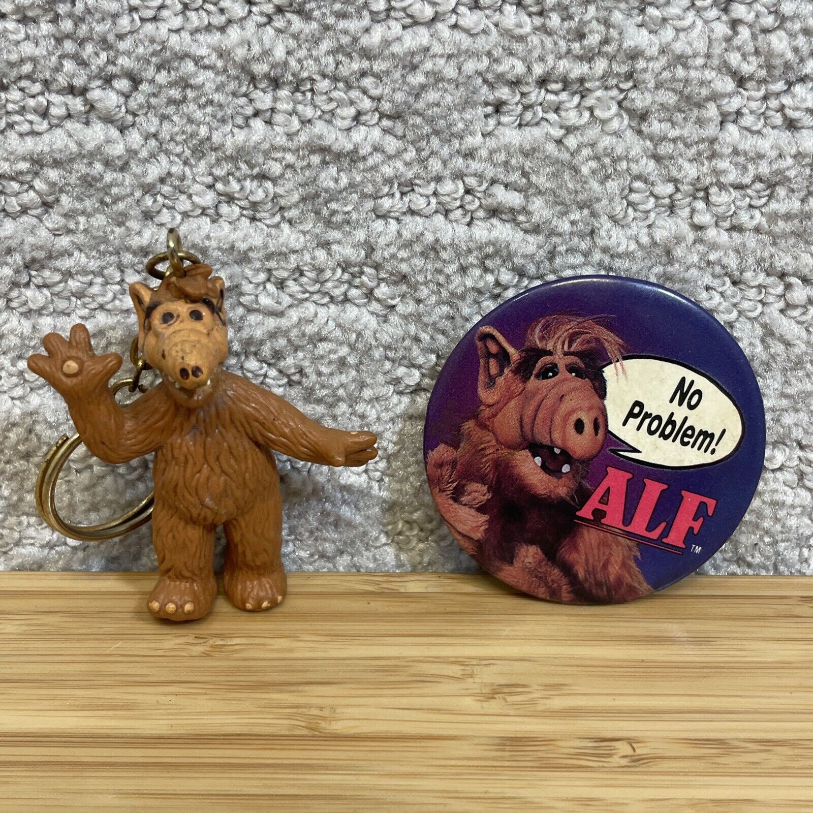 Vintage 80s Alf Figure Character Keychain Alien Productions Russ 1988 And Pin