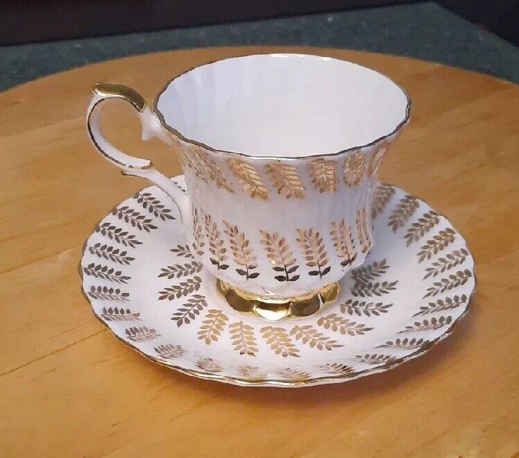 Vintage Queen Anne Bone China Cup And Saucer Gold Accent