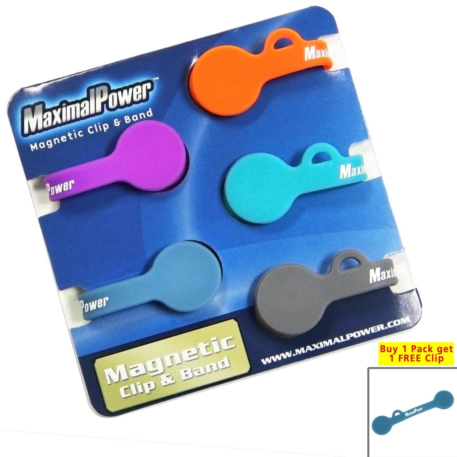 MaximalPower 5-Pack Magnetic Twist Ties E-Clip & Cable Organizer+ 1 Bonus clip