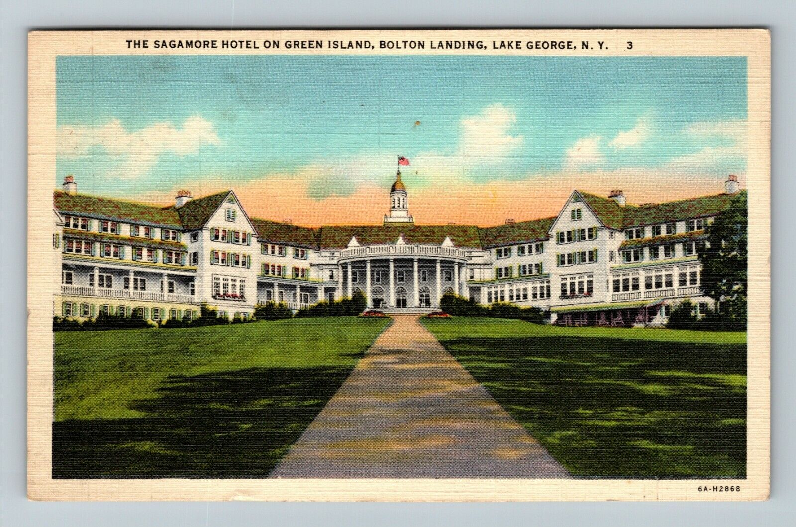 Lake George NY-New York, Advertising The Sagamore Hotel, c1947 Vintage Postcard