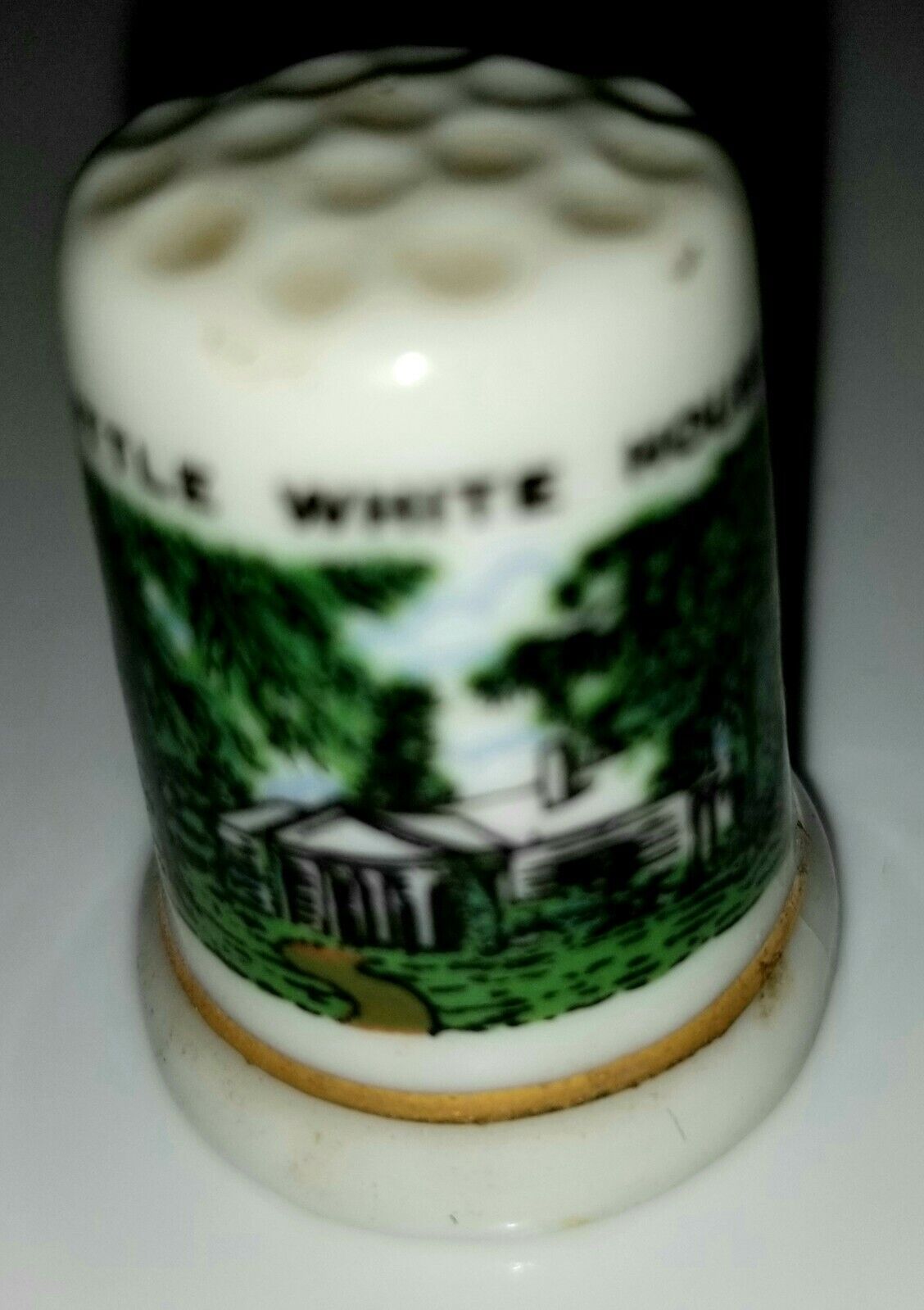 Little White House Thimble, Warm Springs, Georgia.  Ceramic
