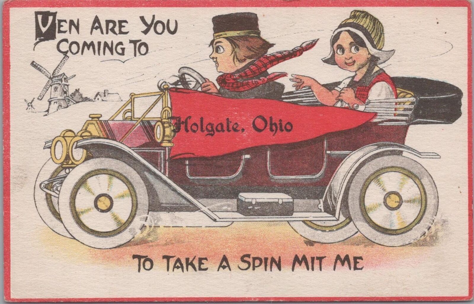 Postcard When Are You Coming to Holgate Ohio 1913