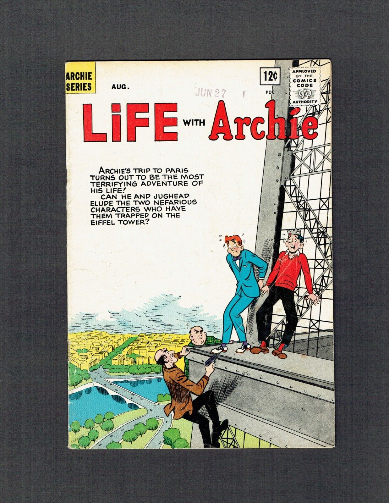 Life With Archie #22 Silver Age 1963 FN- Arch & Jug Eiffel Tower RARE Date Stamp