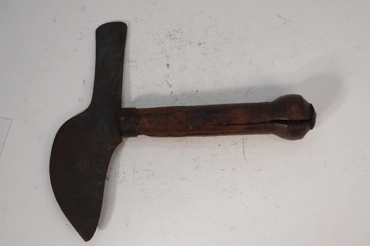Antique 18th Century ? Billhook Tool made Iron and Wood.