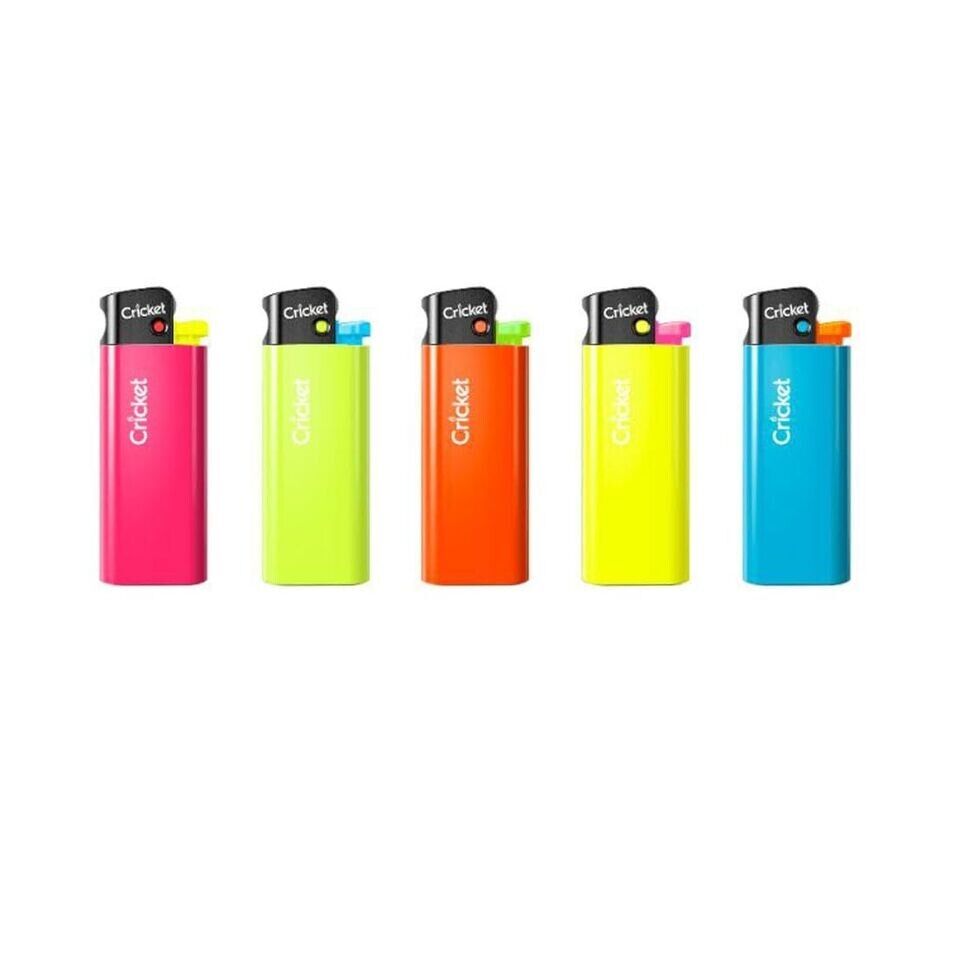 Cricket Pocket Lighter Mini Fluorescent Disposable Pack of 5