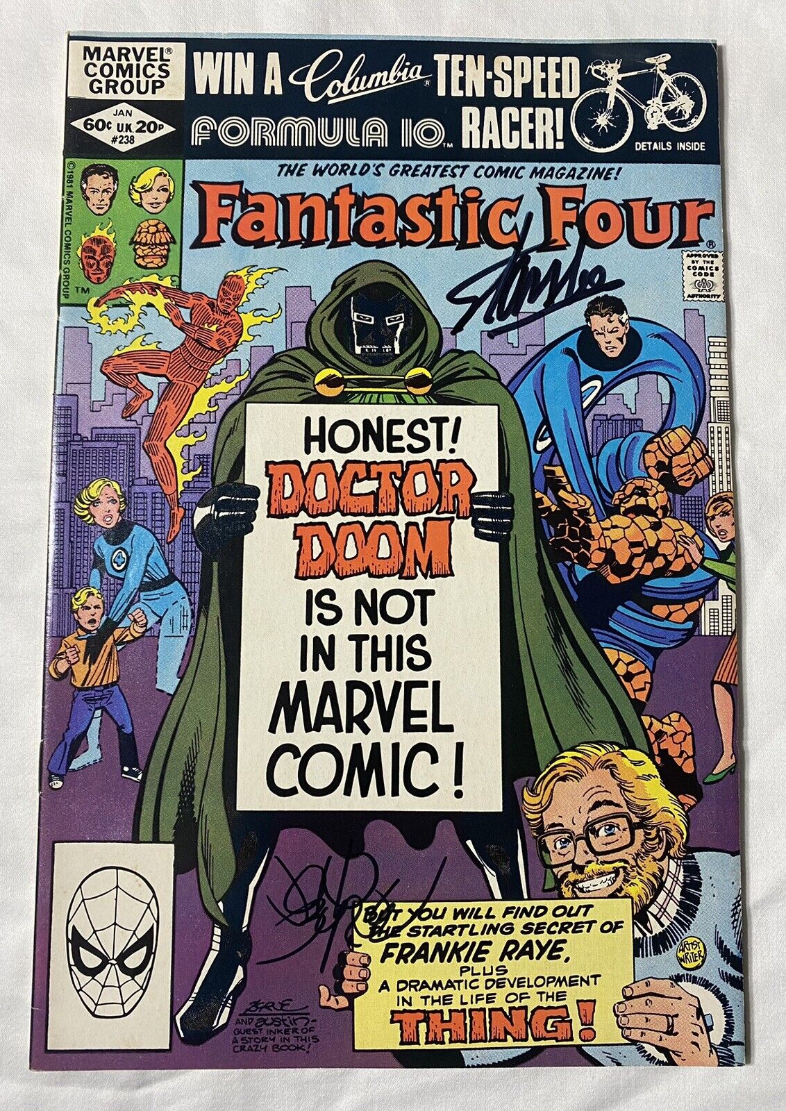 FANTASTIC FOUR 238 Signed Stan Lee & John Byrne Classic Cover 1981