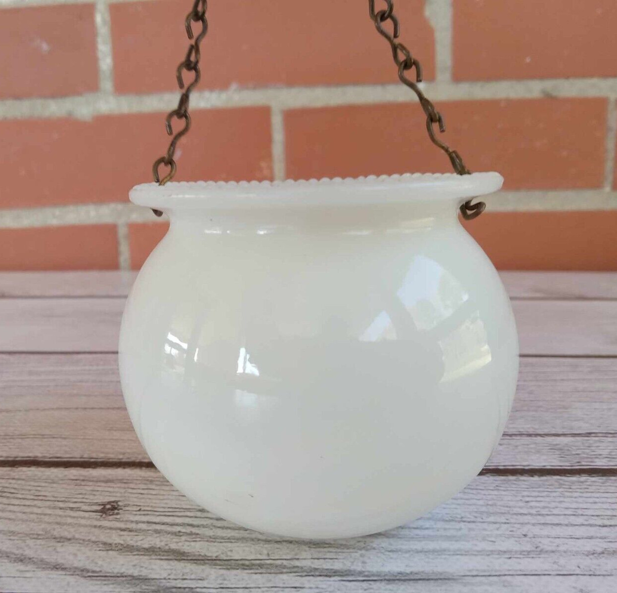 Antique Victorian Milk Glass Gas Oil Lamp Burnt Match Keeper Holder