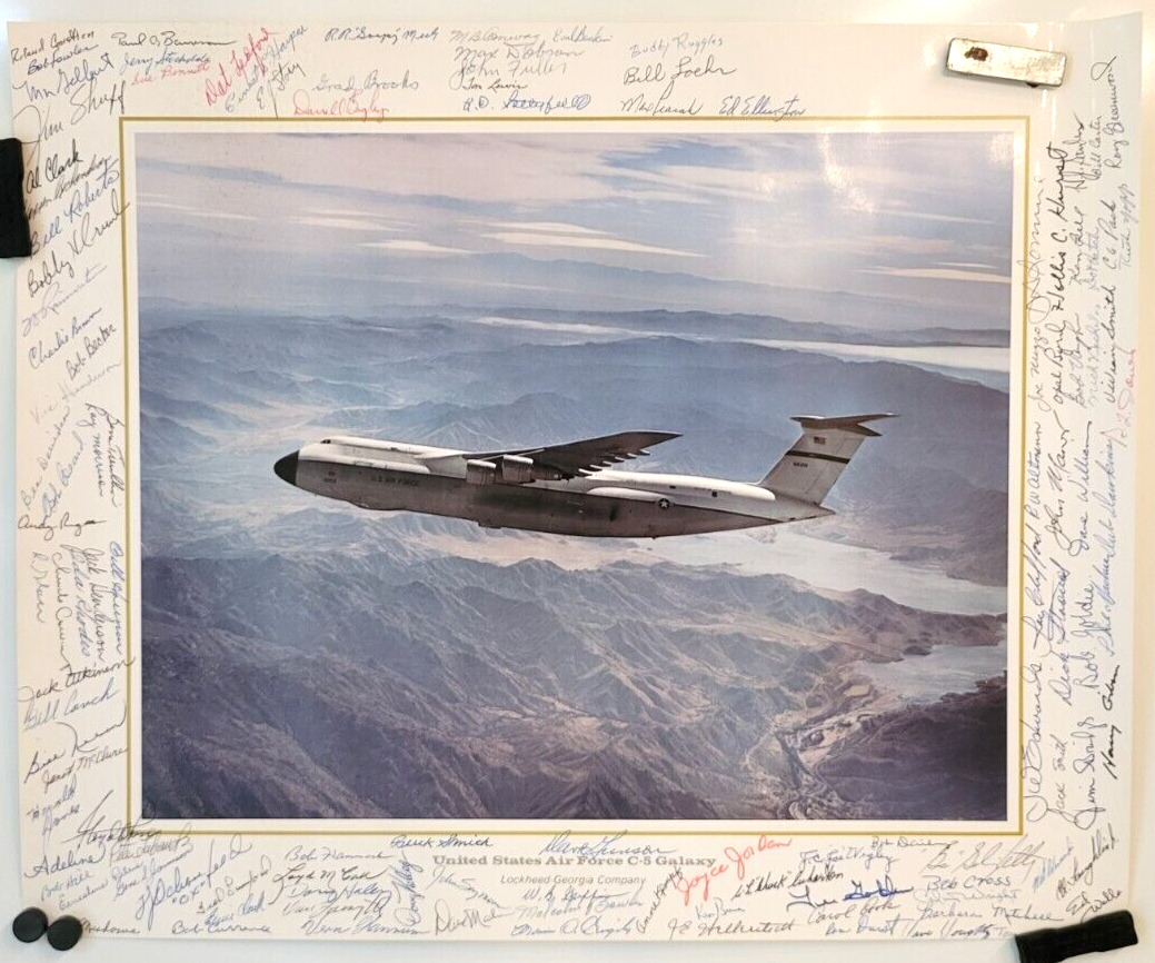 1968 C-5 Galaxy, Poster Signed by all who built it at Lockheed - 14x17