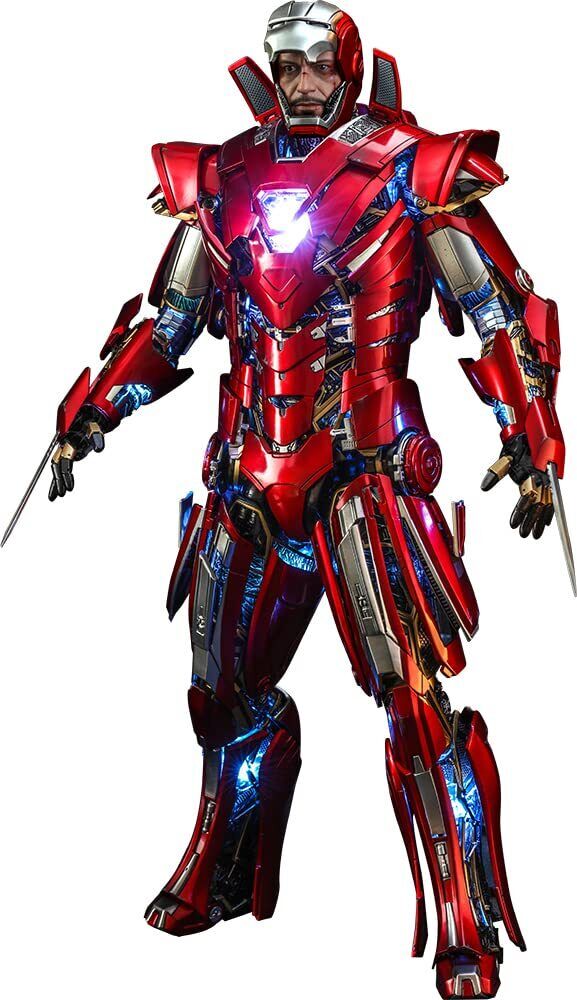 Iron Man Silver Centurion Armor Suit Version DIECAST 1/6 Scale Figure Hot Toys