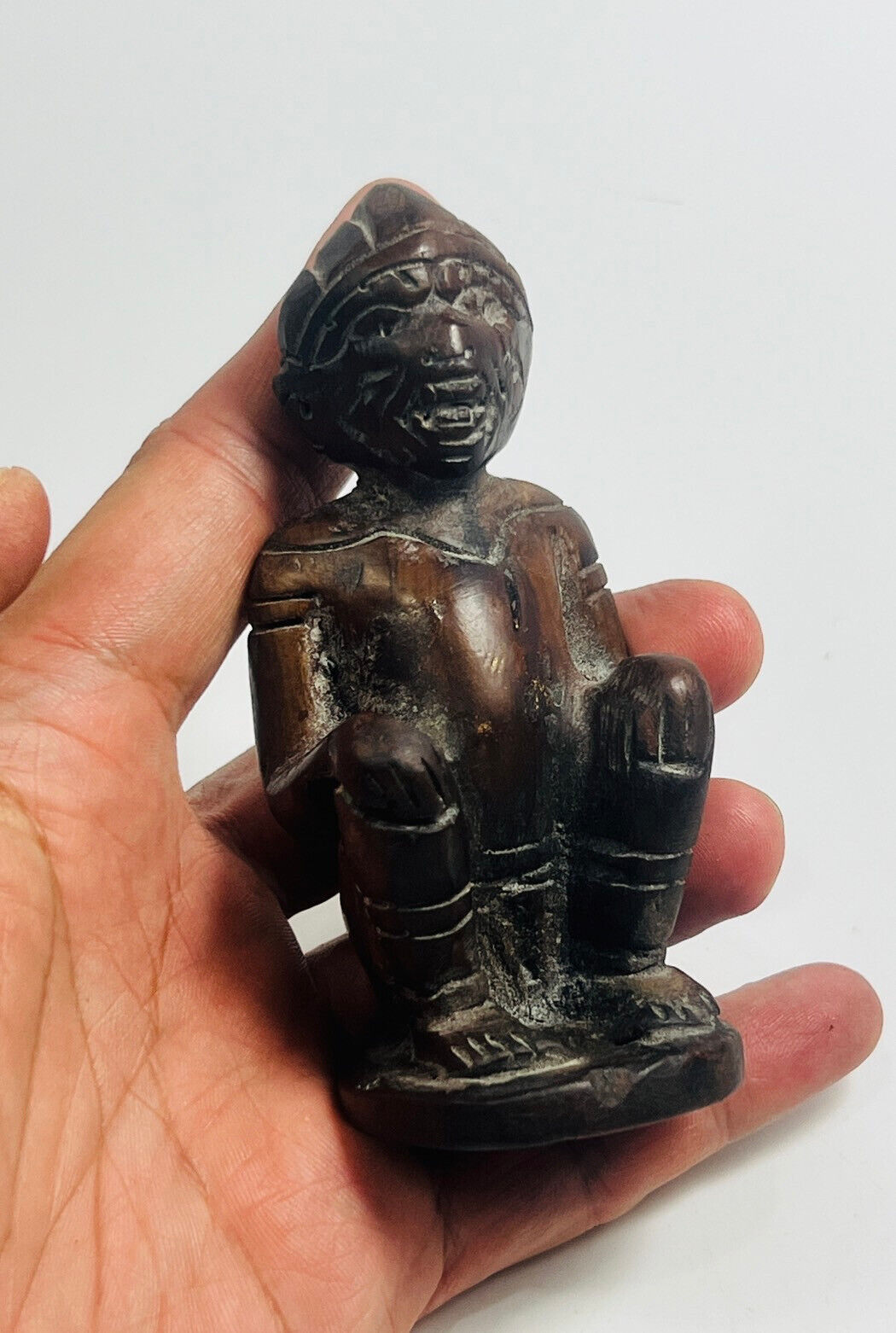 MAGIC PHRA HANUMAN LP SOON LIFE PROTECTION hand carved wood empowered top energy