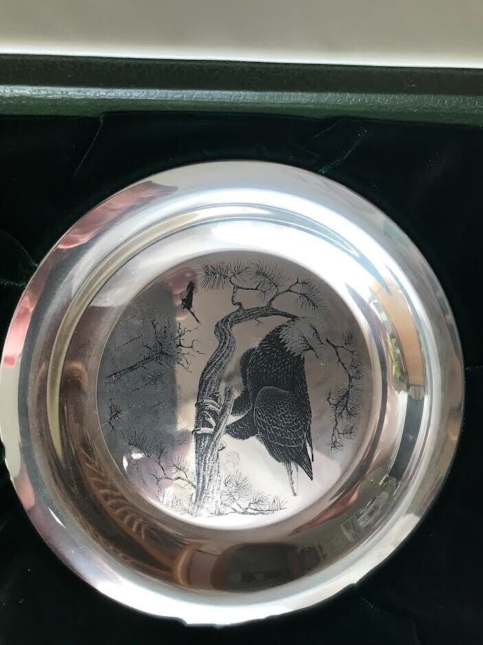 Franklin Mint American Bald Eagle Solid Sterling Silver Orig. Box