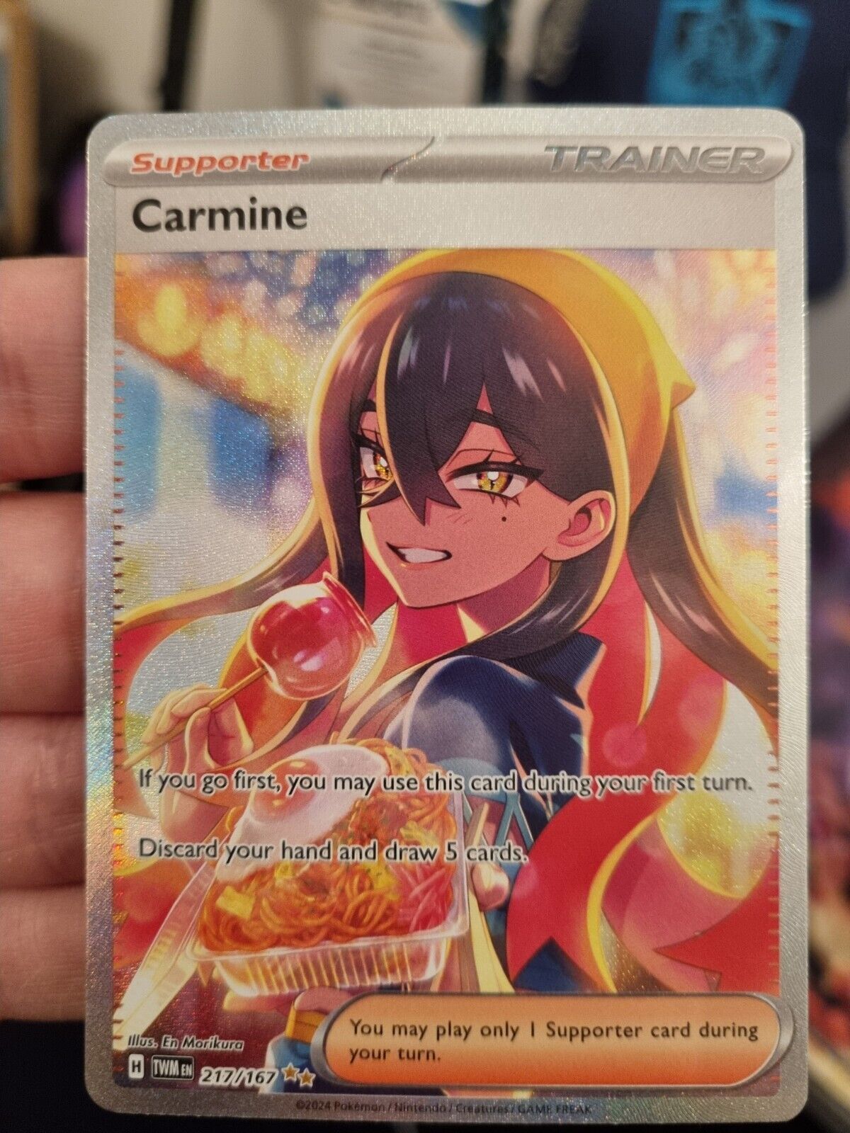 Carmine Pokemon Card 217/167 Twilight Masquerade. Illustration Rare