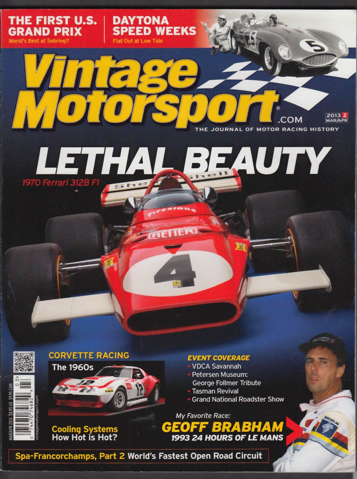 VINTAGE MOTORSPORT Geoff Brabham Ferrari 312B F1 Daytona Speed Weeks + 3-4 2013