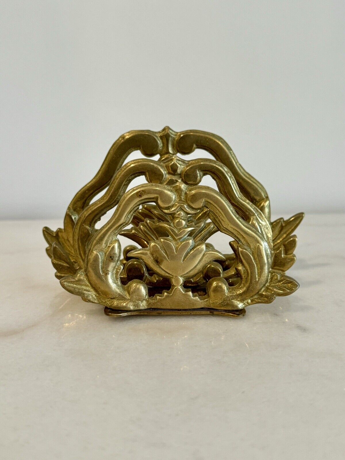 Vintage Crowning Touch 2 Slot Solid Brass Letter Holder