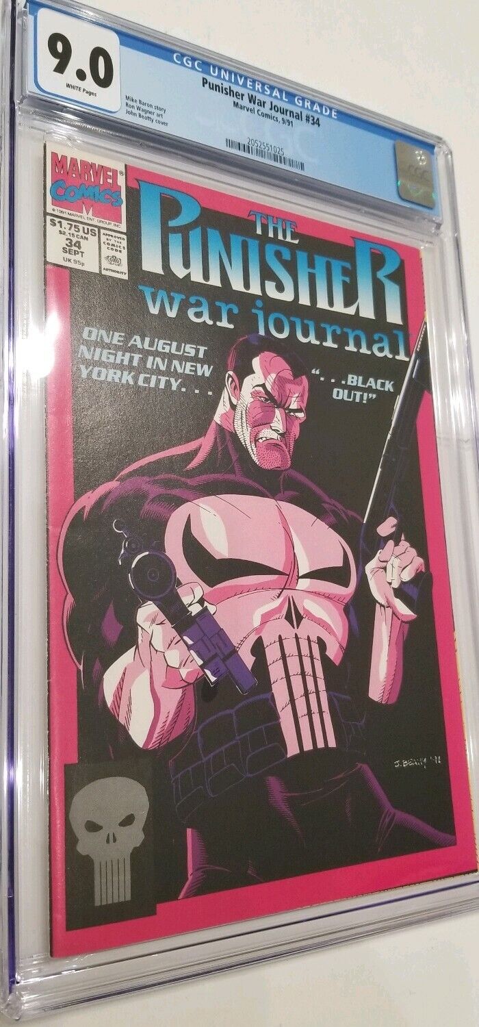 Punisher War Journal # 34 Comic CGC 9.0 1991 John Beatty Cover Marvel Book Vtg