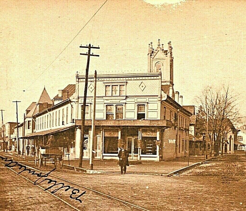 RPPC Corner of Bellefonte Ave & Main Street View 1906 Lock Haven PA Postcard