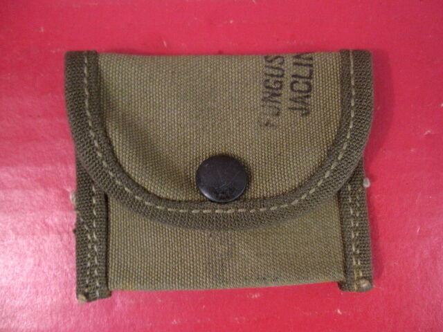 WWII Era US Army Browning Canvas Spare Parts Pouch - Dated 1945 - Unissued