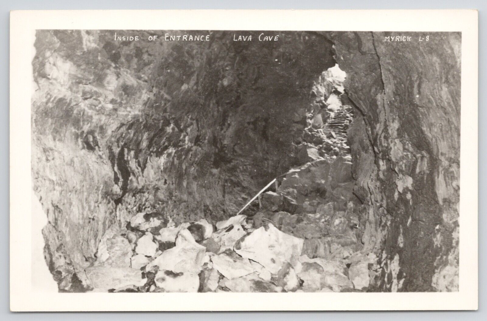 RPPC Bend Oregon Lava River Cave Entrance c1940 Real Photo Postcard