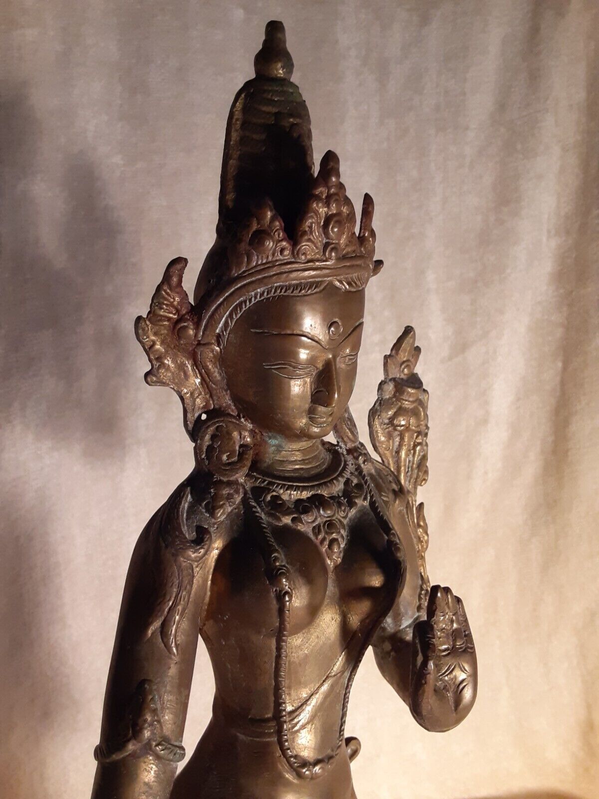Genuine Brass Pavarti(wife of Shiva) figure, solid brass, good condition,