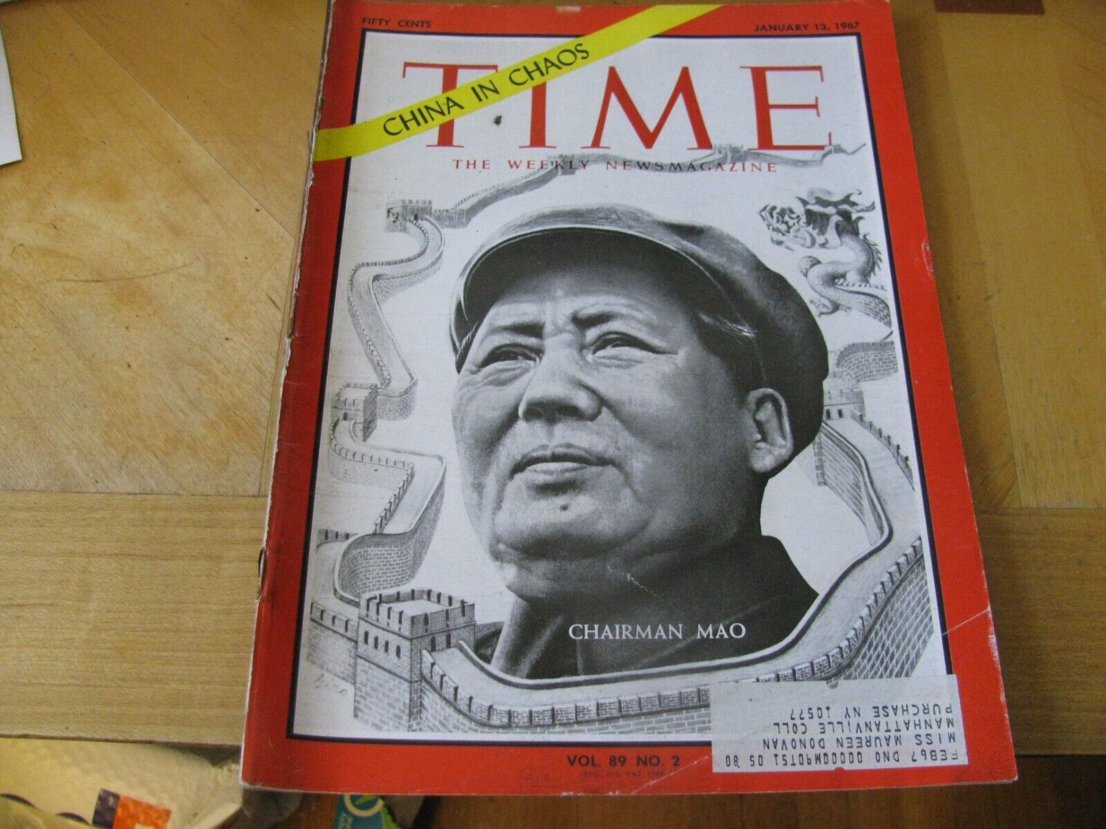 1967 TIME MAGAZINE  JANUARY 13  CHINA  -  CHAIRMAN MAO   LOWEST PRICE ON EBAY