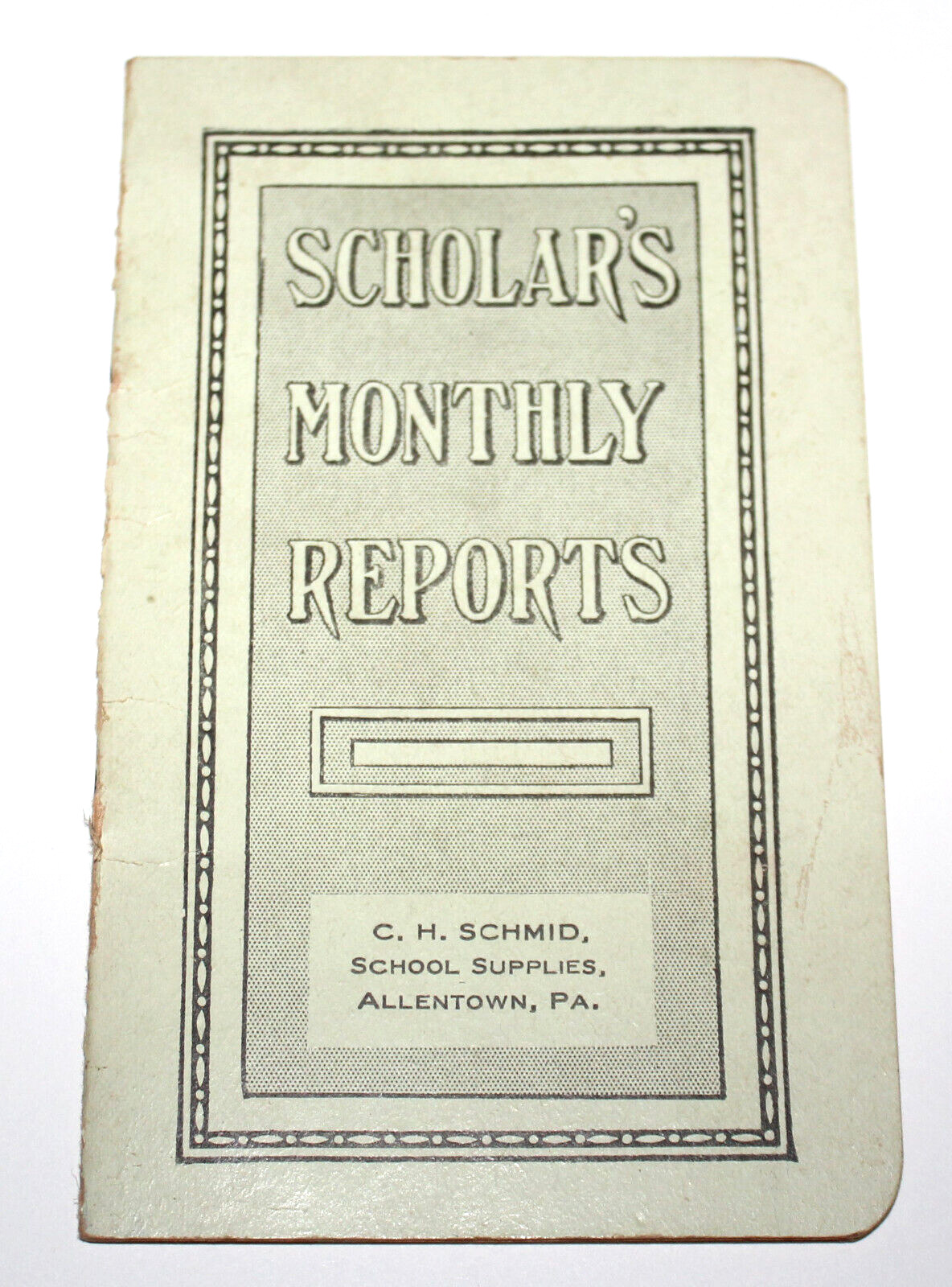 Antique Scholar\'s Monthly Reports School Report Card Blank CPA2-1