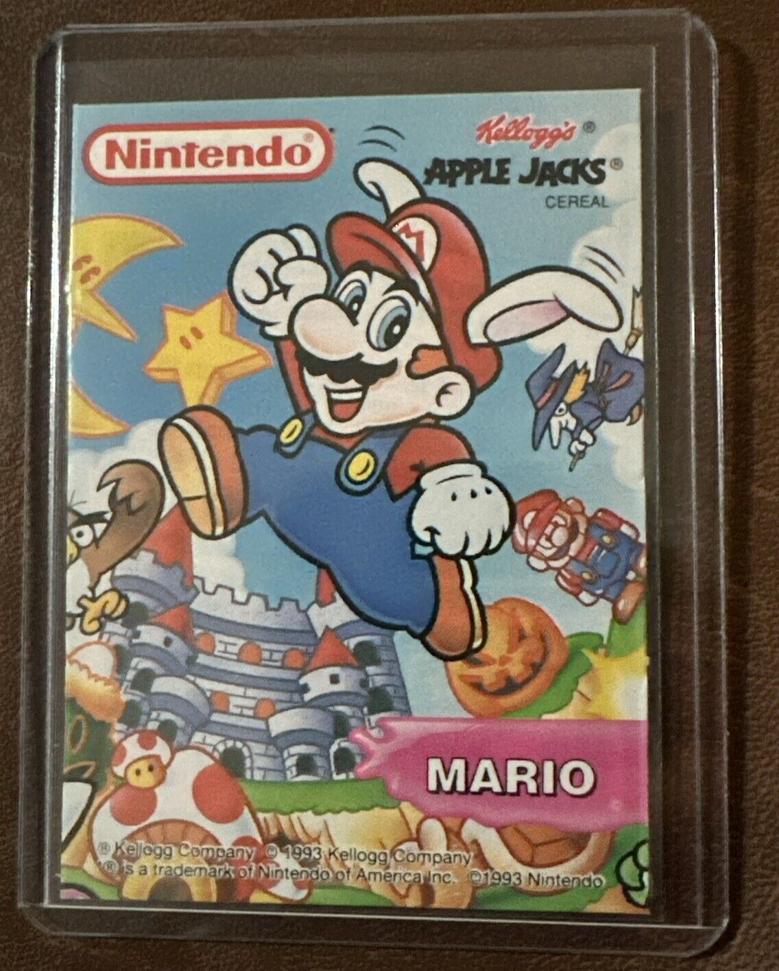 Vintage 1993 Nintendo Kellog\'s Apple Jacks - Bunny Super Mario Trading Card
