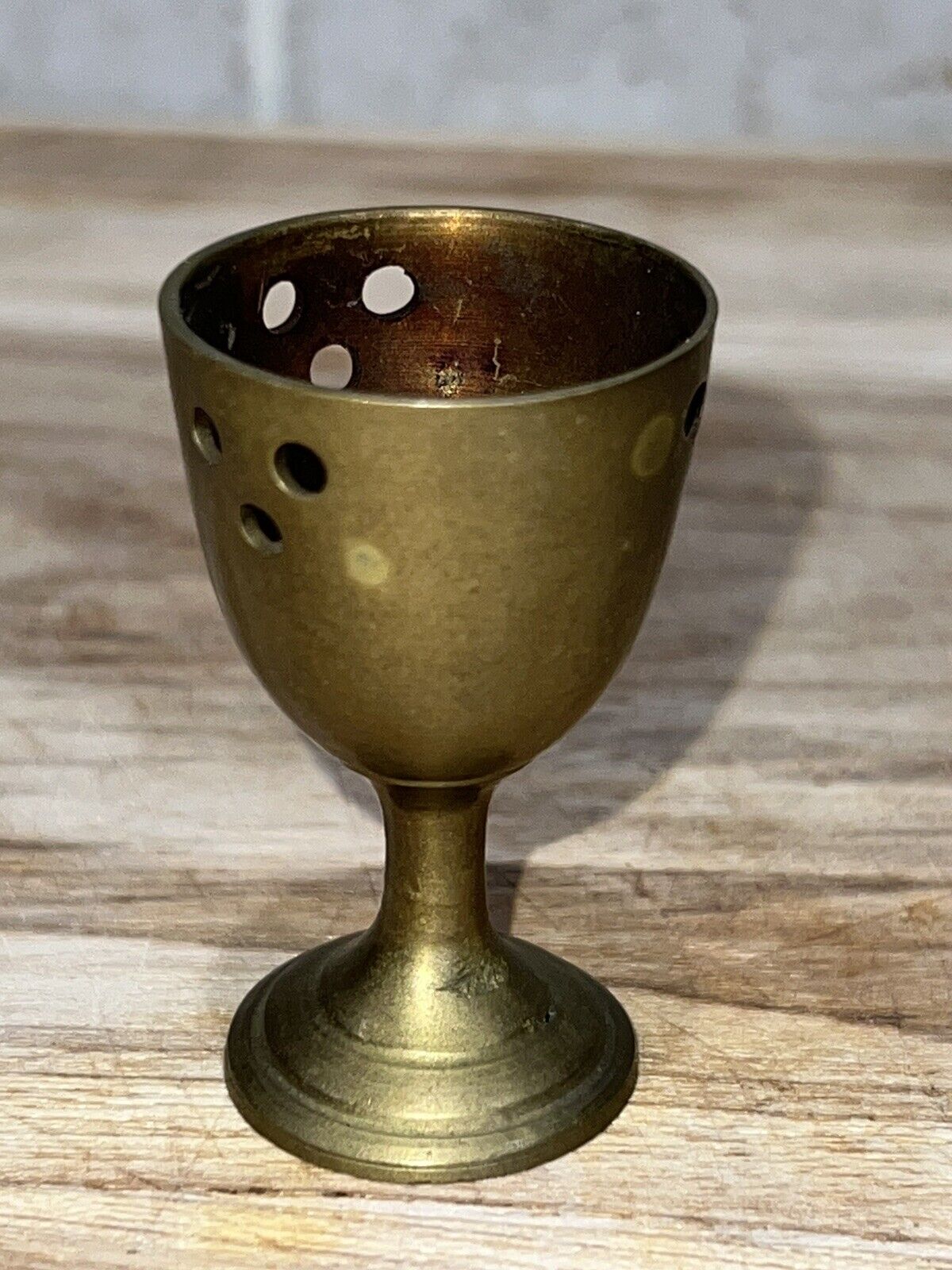 Solid Brass Mini Chalice Wine Cup Vintage