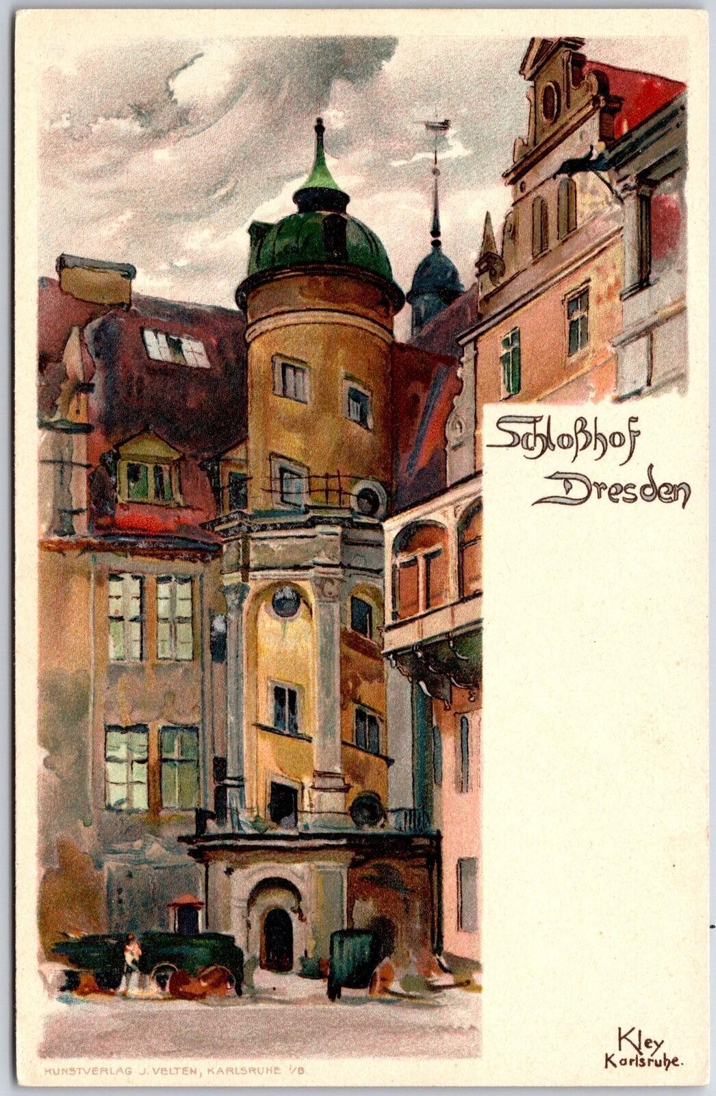 Schlobhof Dresden Germany Castle or Royal Palace Building Postcard