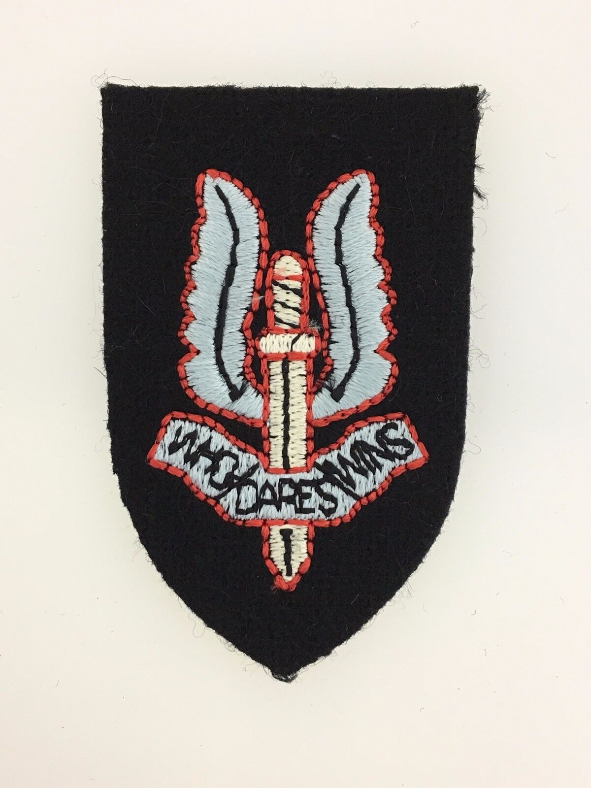 SUPERIOR British Army Special Air Service (S.A.S.) embroidered cloth beret badge