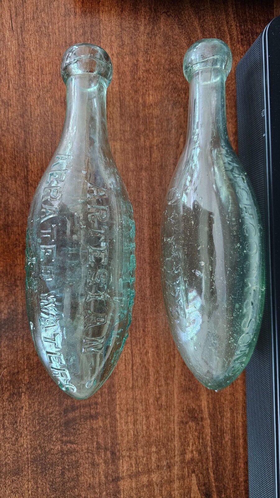 Antique English torpedo bottles - set of 2