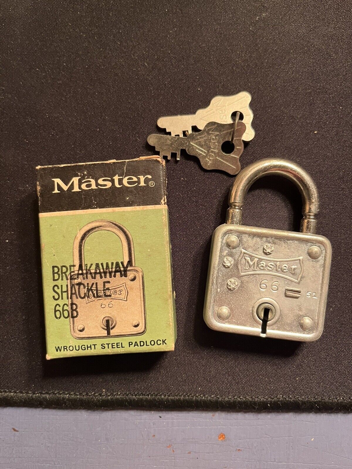 Vintage Working Padlock Master Lock Co. Padlock #66 With Key Made In U.S.A.
