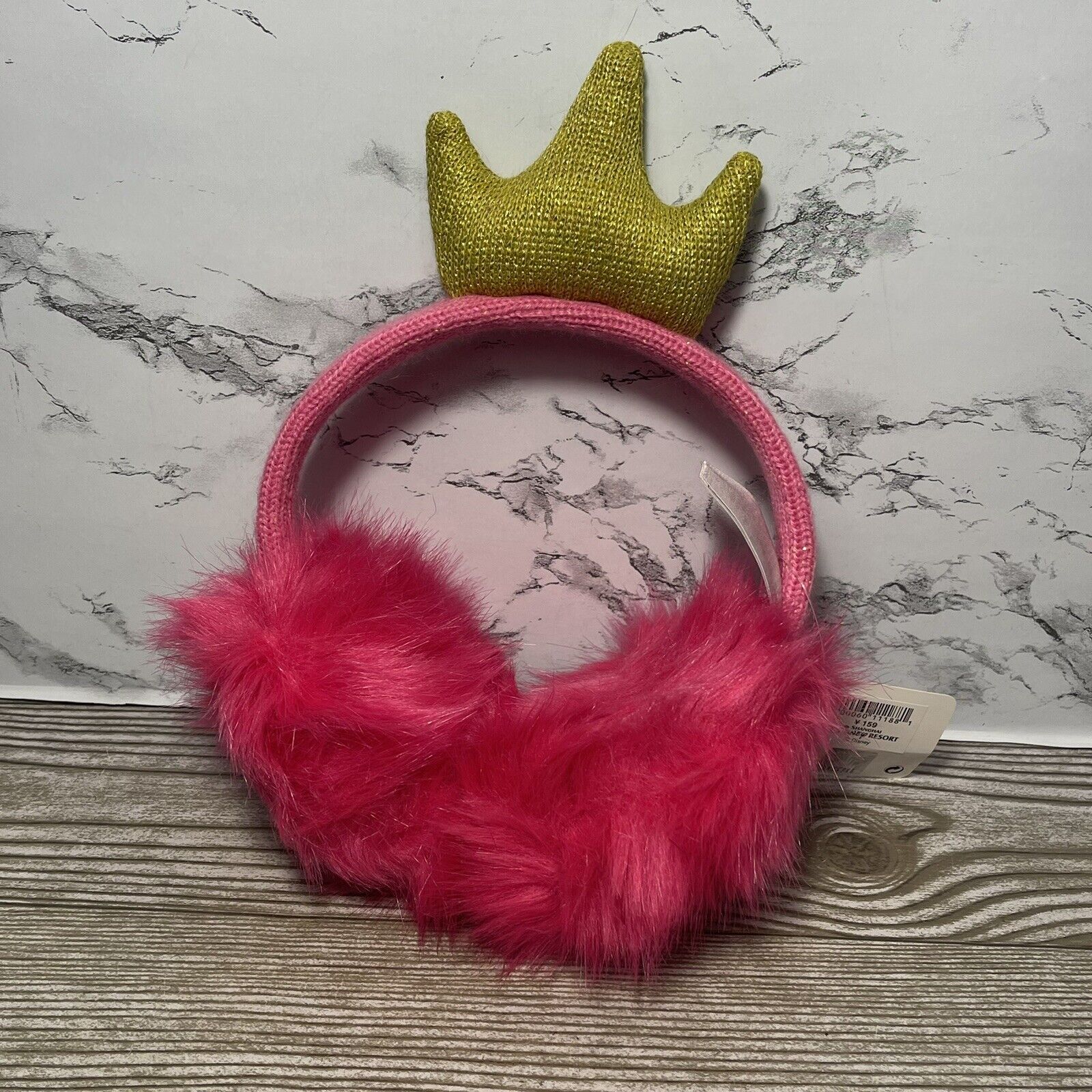 Authentic Shanghai Disneyland Aurora Sleeping Beauty Earmuffs Crown Headband