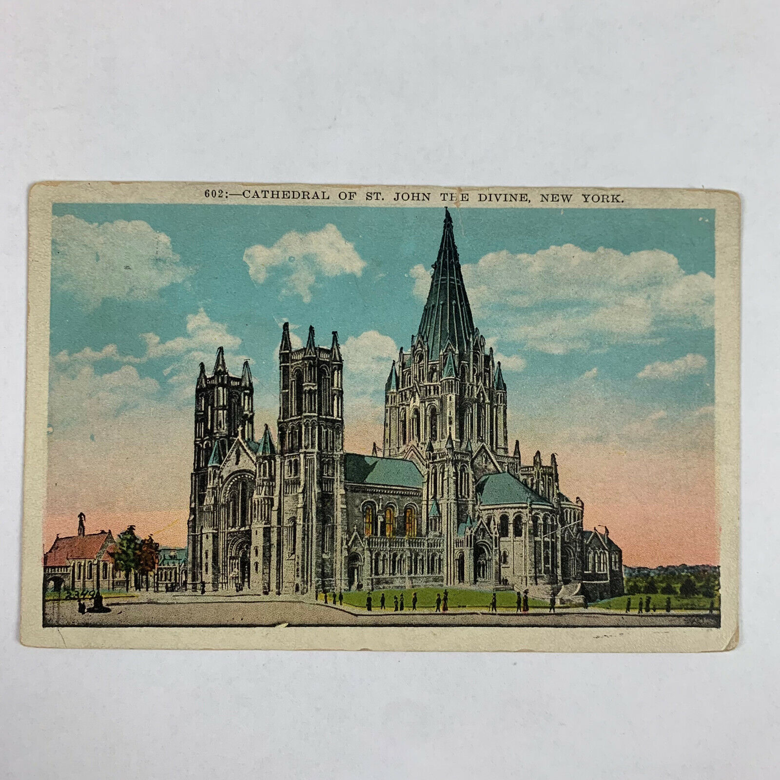 Postcard New York City NY Cathedral St John Divine Church Unposted 1930s