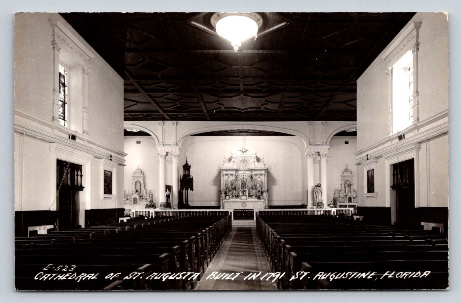 RPPC Cathedral Of St Augusta Interior St Augustine Florida Real Photo P509A