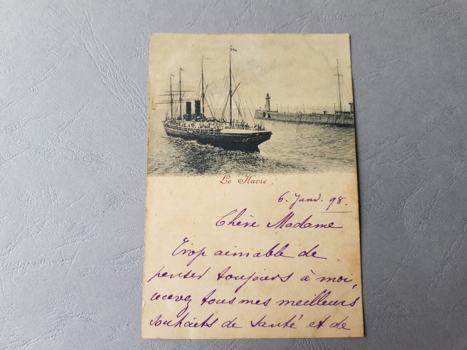 CPA / antique postcard - LE HAVRE - boat (1898) (76)