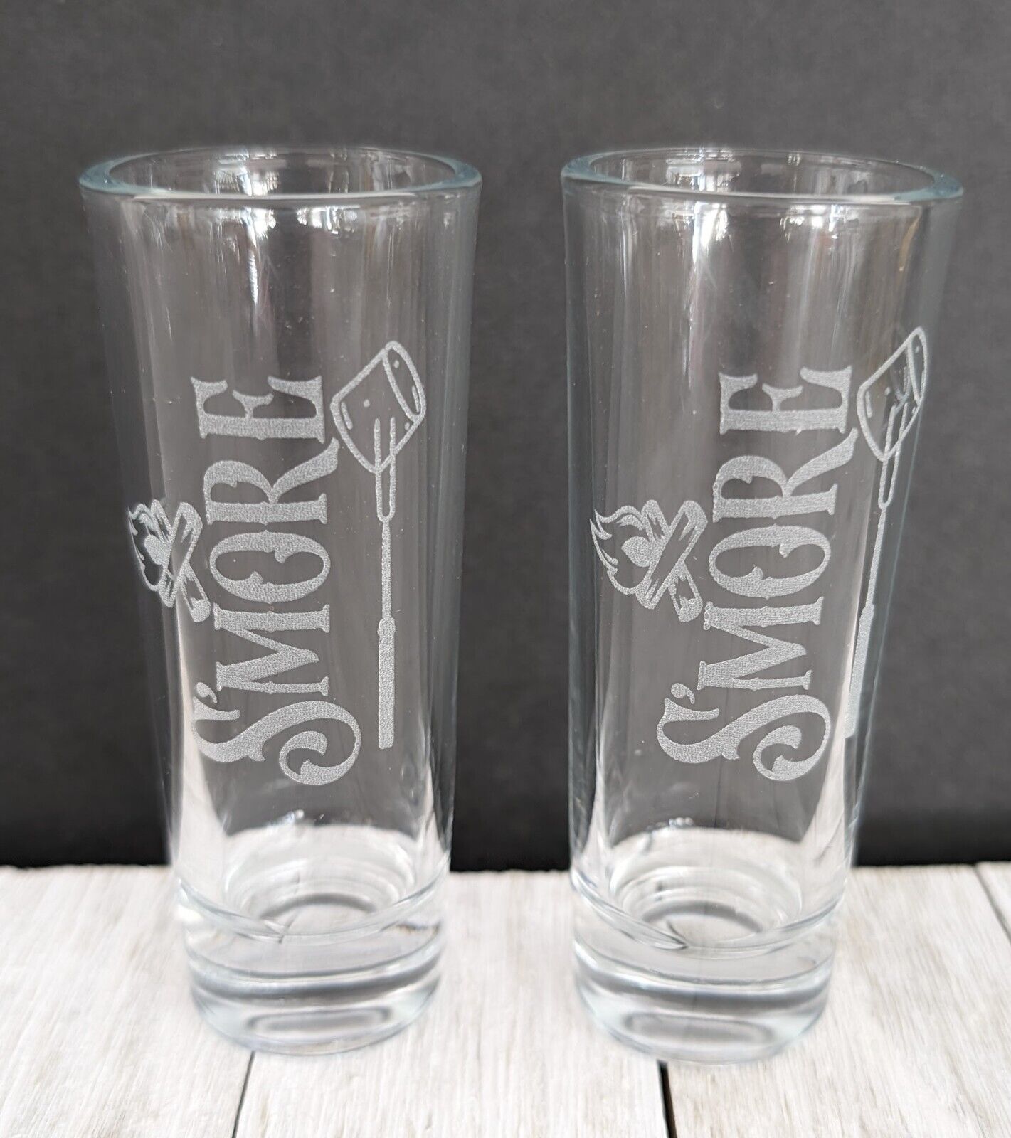 Pair of S\'more Shot Glasses -  2oz - Handmade -  see matching S\'morcuterie Tray