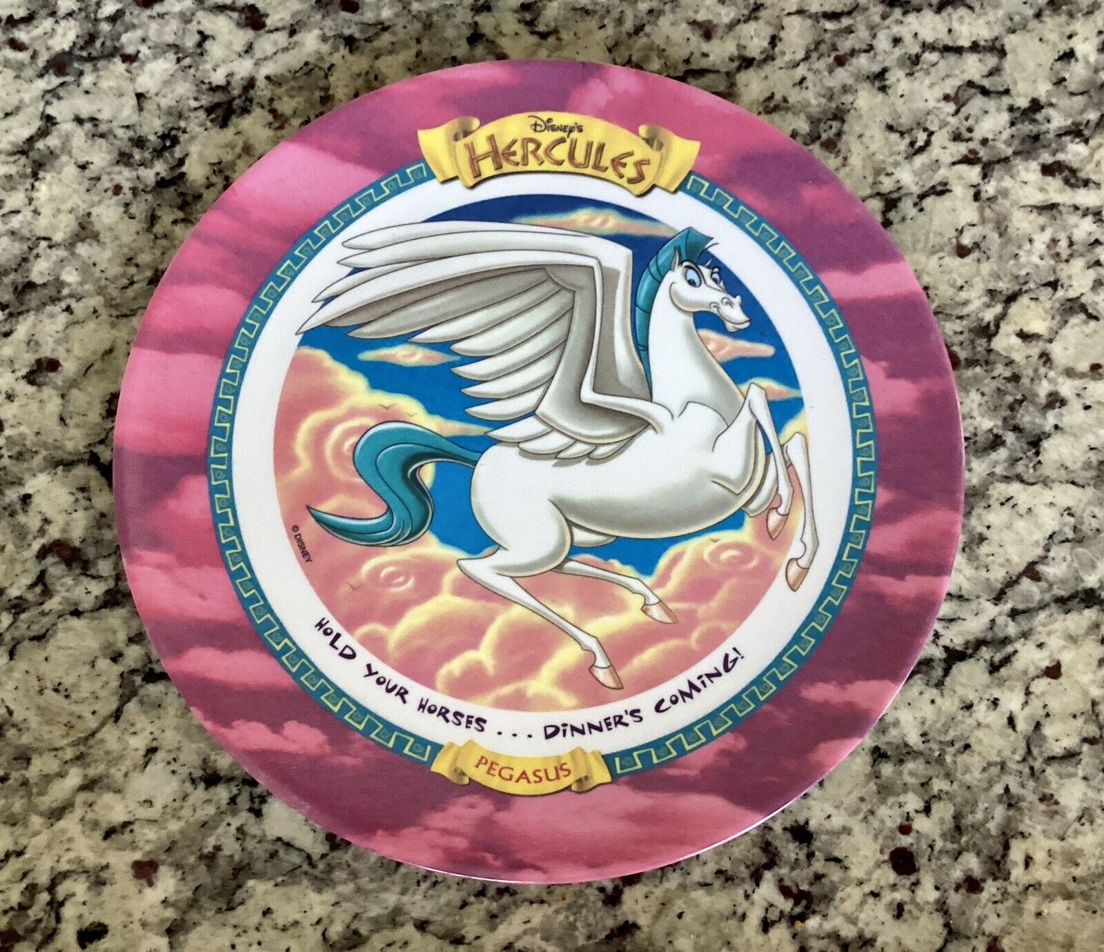 Disney Hercules Mcdonalds Collector Dinner Plate Pegasus Melamine Vintage 1997