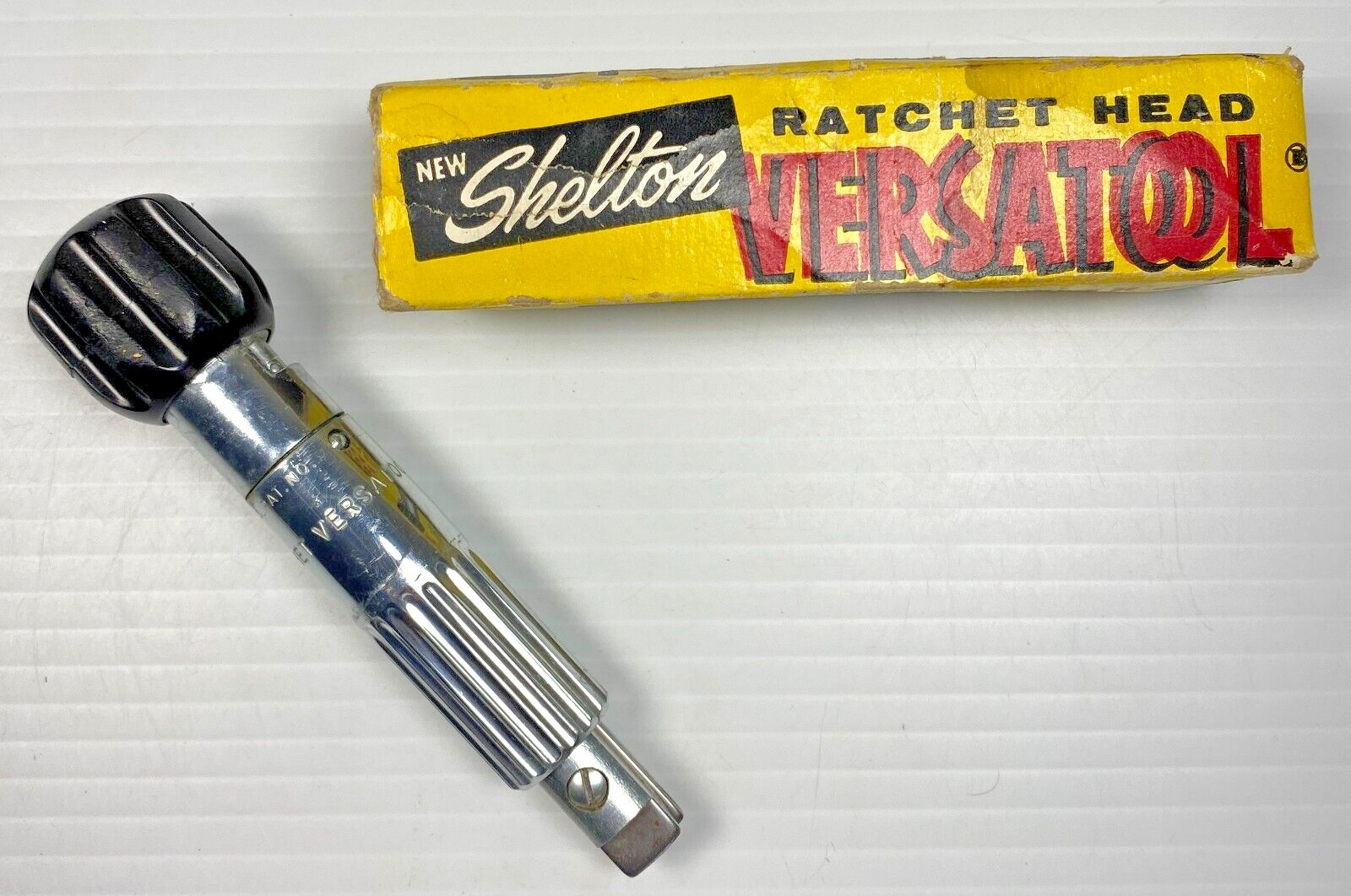 Vintage Shelton Ratchet Head Versatool Multi Bit Screwdriver with Original Box